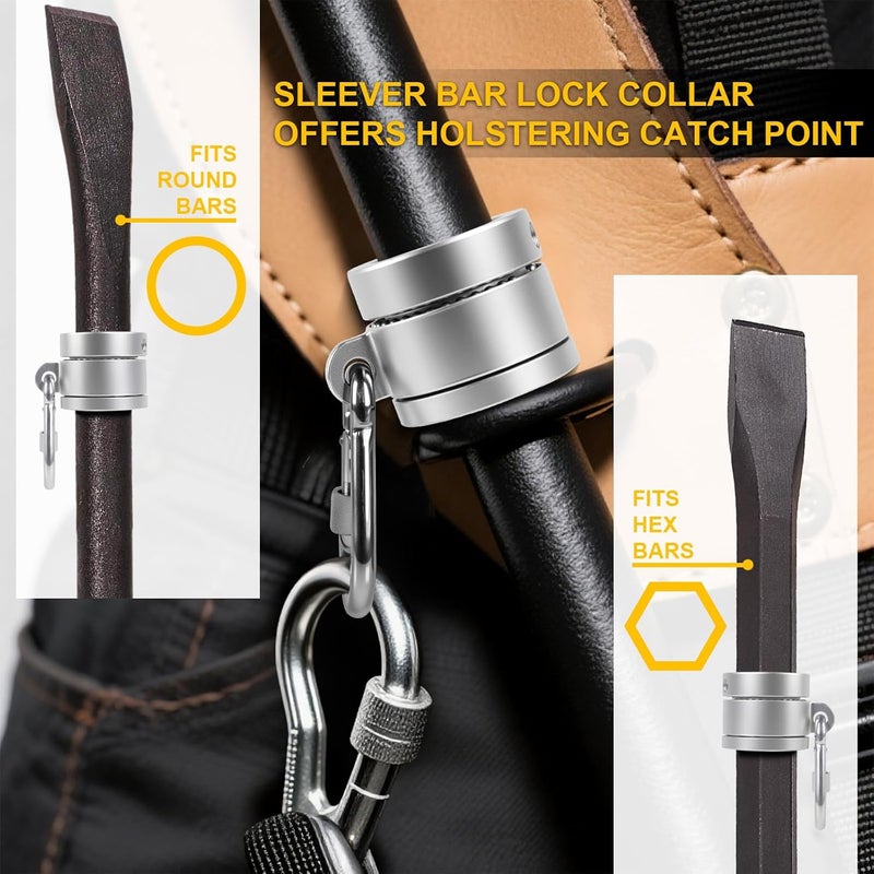 stufool Sleever Bar Lock Collar 7/8, Sleever Bar Lock Collar with Tethering Attachment Point for Tool Lanyard, Compatible 7/8 Bar (Sliver) - Image 5